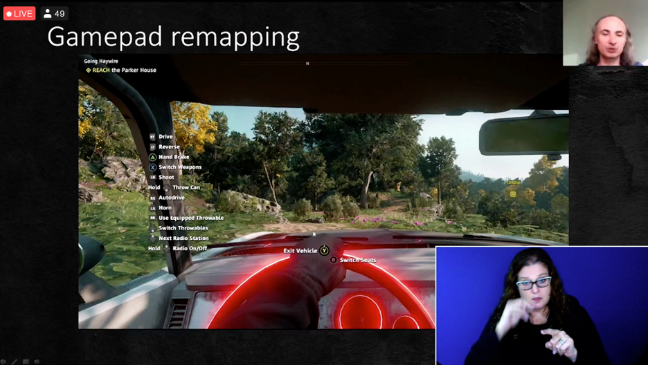 Example of in vehicle key mapping