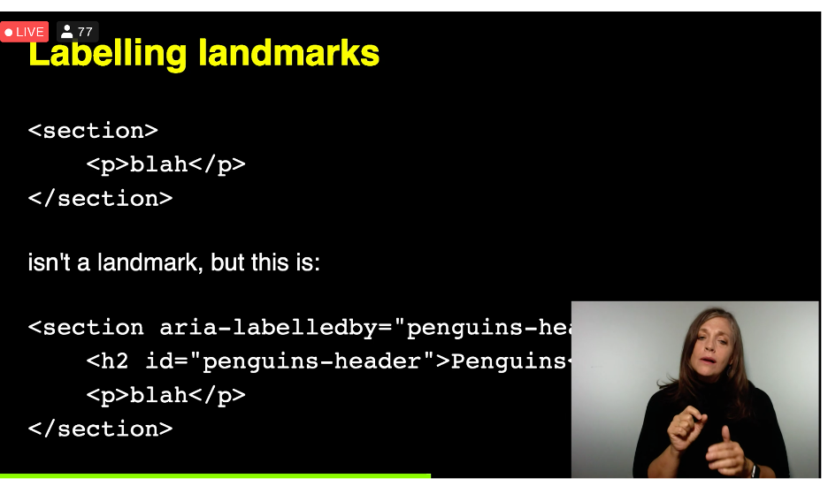 Labelling Landmarks code example